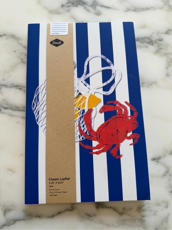 Denik Other - NWT Denik Classic Layflat Lined Notebook Crab Blue Stripe Journal